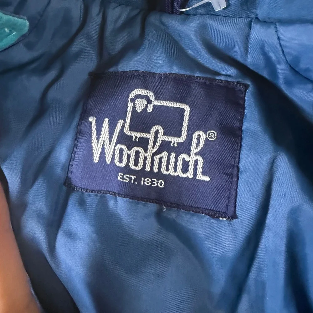 Woolrich Vintage Teal Navy Colorblock Bomber Jacket Zip Snap‎ Front Outerwear